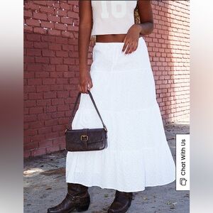 Brandy Melville Classic White Maxi Skirt